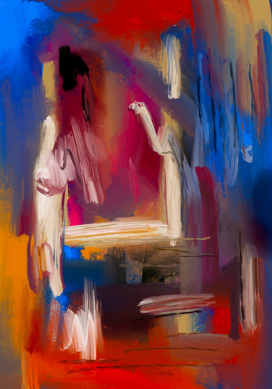 a close up shot of an abstract painting
